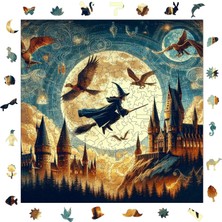 Ahşap Puzzle Yetişkin - Sihirbaz ve Büyü Okulu - 353 Parça, 29 x 29 cm - Yapıştırıcı Folyo Dahil - Benzersiz Şekilli Parçalar & Özel Figürler - S1-07