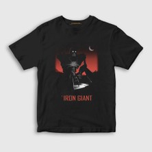 Presmono Unisex Çocuk Siyah Poster Iron Giant T-Shirt