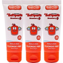 Babyton Doğal Çilekli Diş Macunu 3'lü Set 50 gr