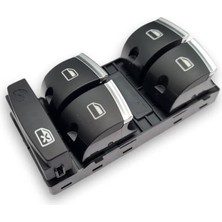 VASS41 Sol Ön Dörtlü Cam Düğmesi Krom 4F0959851H Audi A3 Sportback ile Uyumlu 2009-2012