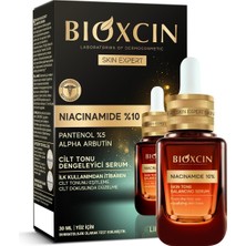 Bioxcin Niacinamide%10 Serum | Cilt Tonu Eşitleyici | Leke Karşıtı + Pantenol + Alpha Arbutin | 30 ml | Tüm Cilt Tipleri Için