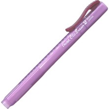 Pentel Clic Eraser 2 Sürgülü Kalem Silgi Şeffaf Gövdeli, Kırmızı