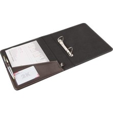 2k A534K A5 Suni Deri Sırt 4 cm 2 Halkalı Elite Klasör Kahverengi, A5