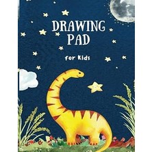 Independently Published Drawıng Pad For Kıds: Blue Illustrated Dinosaur Cover For Kids, 102 Pages, 8.5" x 11", For Drawing, Doodling, Writing, Sketching & Crayon Coloring, Paperback