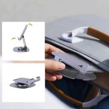 Masaüstü Alüminyum Telefon Tutucu, Katlanabilir Telefon Standı, Ergonomik Tasarım, Dayanıklı Sağlam Yapı, Evrensel Uyum (Gri Renk)