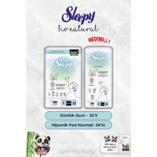 Günlük Ped Uzun 32'li ve Hijyenik Ped Normal 24'lü Bio Natural Sleepy ve Rosie