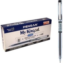 Pensan 6405 My-King Jel, Metal, Klipsli Kalem, Siyah 0,5 12'li Paket - PE06405SİYAH