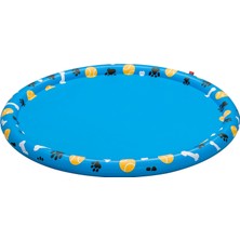 Bestway Evcil Hayvanlar Için Pati Su Matı, Çap 147 Cm, Kaymaz Yüzey, Su Fıskiyesi, Bahçe Hortumu Bağlantısı, Dayanıklı Pvc, Onarım Yamaları Dahil