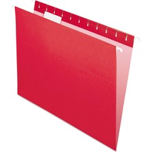 Pendaflex Geri Dönüşümlü Askılı Klasörler, Mektup Boyutu, Kırmızı, 1/5 Kesim, 25/bx (81608)