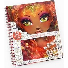 Pop Girl Boyama Kitabı – 60 Sayfa Spiral Defter – Karakter ve Mandala Desenli Boyama Kitabı