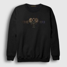 Presmono Unisex Siyah Logo Rock The Hu Sweatshirt