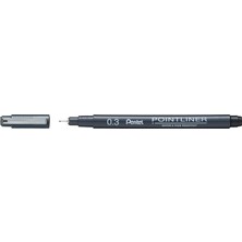 Pentel Pointliner S20P-3A, Fineliner, Siyah, Suya Dayanıklı ve Solmaz, 0,3 mm