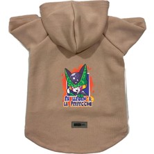 Kapişonlu Polar Sweatshirt Köpek ve Kedi Kıyafeti & Elbisesi Bej Dbz 05 Xs