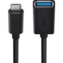Adaptör Usb-C - Usb-A (15 Cm, Usb-C Fişi, Usb-A Soketi, MacBook ve Chromebook Için Uygun) Siyah