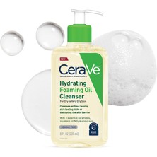 Cerave Nemlendirici Köpük Yağı Temizleyici | Yüz ve Vücut Için Skualane Yağı, Hyaluronik Asit ve Seramidler ile Nemlendirici Yağ Temizleyici | Kuru ve Çok Kuru Ciltler Için | Kokusuz ve Kalıntı