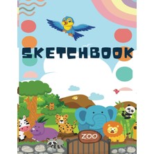 Independently Published Sketchbook: Colorful Animals Cover For Kids, 102 Pages, 8.5" x 11", For Drawing, Doodling, Writing And Sketching, Paperback