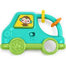 Bright Starts Safari Driver Müzikli ve Işıklı Yanınıza Alınabilir Oyuncak, Maymun, Hareket Halindeyken Seyahat Etkinliği, Üniseks, Mavi, 3 Aylık ve Daha Büyük Bebekler Için
