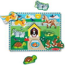 Melissa & Doug 19053 Ahşap Tutmalı Yapboz, Evcil Hayvanlar