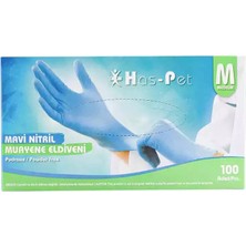 Pudrasız Mavi Nitril Eldiven Medium Haspet 100LÜ