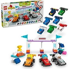 LEGO Duplo Town F1 Takımı Yarış Arabaları ve Sürücüler 10445-2 Yaş ve Üzeri Çocuklar Için Eğitici ve Yaratıcı Oyuncak Yapım Seti (70 Parça)