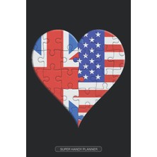 Planner: British American Flag United Heart Jigsaw Puzzle Flags Of Great Britain Usa