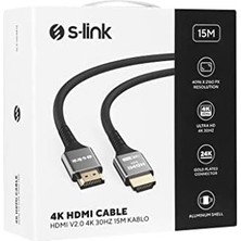 SLX-HD4K15 19+1 HDMI To HDMI 15M Metal V2.0 4K (4096 * 2160) 30Hz Kablo