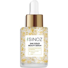 Sinoz 24K Altın Parçacıklı Hyaluronik Asit Içeren Kırışıklık Karşıtı Kolajen Cilt Bakım Serum 30 ml