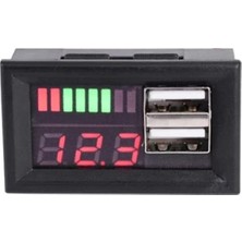 Sanec Kırmızı LED Dijital Ekran Voltmetre USB 5V 2A Çıkış Dc 12V