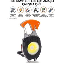 Kamptek Kamp Teknolojisi Pro Kamp Feneri Çok Amaçlı Kamp Lambası - Şarj Edilebilir Cob LED Anahtarlık Çalışma Işığı, Çakmaklı ve Emniyet Kemer Kesicili Edc Cep Feneri