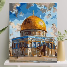 Sayılarla Boyama Tuval Seti Fırça Boya Dahil (Çıtalı) 40X50 cm - Mescid-I Aksa