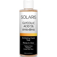 Solaris Gözenek Sıkılaştırıcı ve Arındırıcı Tonik 200 ml Glycolic Acid 5% Aha Bha