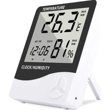 -1 Masa Saati Derece Termometre Isı Nem Saat Alarm Dijital Nem Ölçer
