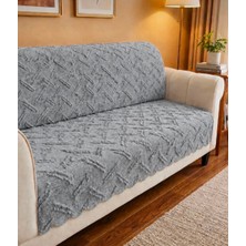 Antrasit Koltuk Örtüsü 175X215 cm Çekyat Örtüsü Premium Şönil Jakar Kumaş Kaydırmaz, Yıkanabilir**