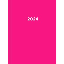 2024: Großer Kalender 2024 I A4 I 1 Tag 1 Seite I Mit Zeiteinteilung I 400 Seiten I Tagesplaner I Terminkalender I Pink