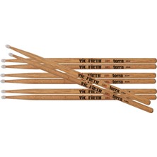 Vic Firth 5ATN Terra Ahşap Baget, Naylon Uç, 4 Çift Değerli Paket