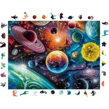 Ahşap Puzzle Yetişkin - Uzayda Kozmik Senfoni - 450 Parça, 29 x 39 cm - Yapıştırıcı Folyo Dahil - Benzersiz Şekilli Parçalar & Özel Figürler - R1-07