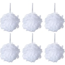 Iboodi Banyo Duş Süngeri Puf Loofahs Beyaz File Puf Duş Puf 6'lı Paket (35G/ADET)