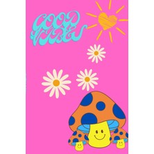Independently Published Notebook: Fun Mushroom Good Vıbes 120 Pg Blank Lıned Notebook/journal