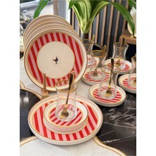 Onedekor 18 Parça Pink Bird Garden Pasta Çay Takımı Seti