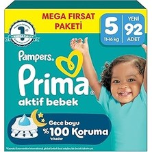 Prima Aktif Bebek Mega Fırsat Paketi 5 Beden 92 Adet