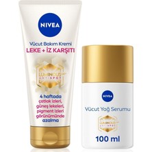 Nıvea LUMINOUS630 Çatlak Karşıtı Vücut Yağ Serumu 100ML ve Leke Iz Karşıtı Vücut Bakım Kremi 200ML, Nemlendirici, Güneş Lekesi, Çatlak Giderici, Kilo Değişimi, Hamilelik