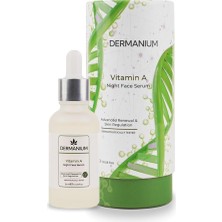Vitamin A Gece Serumu - %0.3 Retinol, Hyaluronik Asit ve Aloe Vera, Ince Çizgi ve Kırışıklık Görünümü Bakımı, Daha Pürüzsüz Genç Görünüm, Konsantre Gece Yüz Serumu, 30 ml / 1 Fl Oz