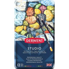 Derwent Studıo Serisi Kuru Kalem Seti - 12 Renk Metal Kutulu