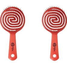 Pembe Pro Üç Boyutlu Oval Saç Fırçası 2'li Set