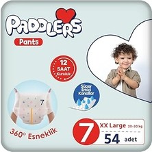 Paddlers Külot Bebek Bezi 7 Numara Xx-Large 54 Adet (20-30 Kg) Ekstra Fırsat Paketi