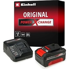 Orijinal Einhell Akü ve Şarj Cihazı Başlangıç Kiti Power X-Change (Akü, Li-Ion, 18 V, 4.0 Ah Akü ve Hızlı Şarj Cihazı, Tüm Power X-Change Cihazları ile Uyumlu) - 4512042
