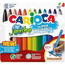 Carioca Jumbo Süper Yıkanabilir Keçeli Boya Kalemi, 12'li