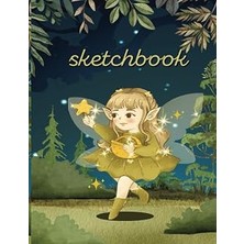 Independently Published Sketchbook: Golden Fairy Cover, Large 102 Pages, 8.5" x 11", For Drawing, Doodling, Writing, Sketching & Crayon Coloring, Paperback