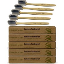 Pharma Acqua Doğal Bambu Diş Fırçası, Yumuşak Kıllı, Hassas Diş Etleri Için, 5'li Paket