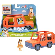 Bluey Heeler Family Road Trip 4WD Araç, Eklemli Biber Figürü Dahil, Açık Çatılı, 4 Figürü Kolayca Takabilir, Tüm 6,5 cm (Ayrı Satılan) Için Ideal